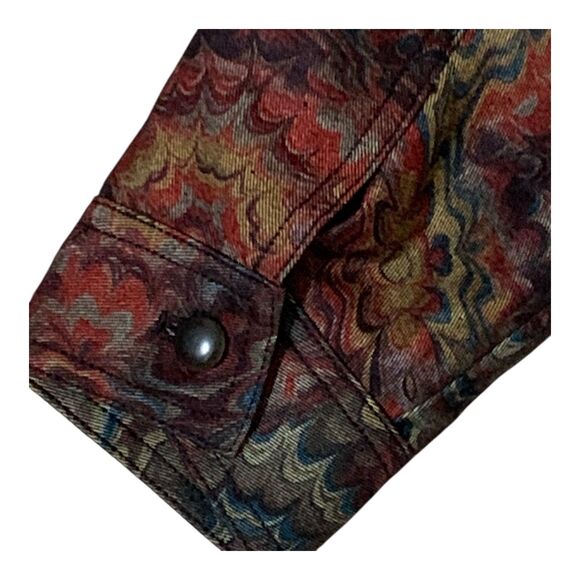 Coldwater Creek Jacket LARGE Multi Color Lined Artsy Long Sleeve Button Up - Picture 14 of 16